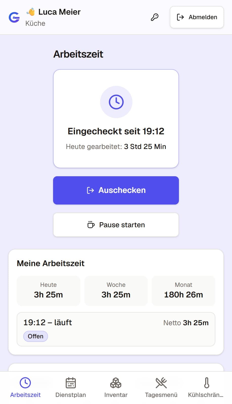 Mobile Arbeitszeiterfassung für Mitarbeitende